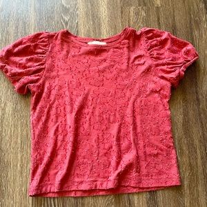 LOFT Embroidered Flower Blouse - S